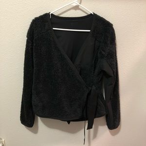 Nike Long Sleeve Wrap Top/Cardigan - Black - XS
